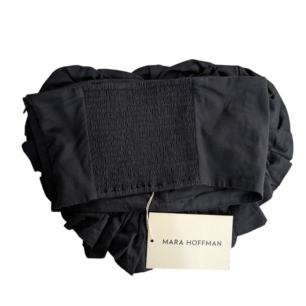 Mara Hoffman Rose Strapless Top Black Size XXS Rosette Crop Top Cotton NWT - Picture 3 of 10
